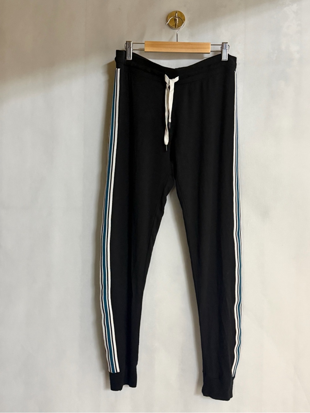 P.J. Salvage Black Side Stripe Jogger Pants Size Small